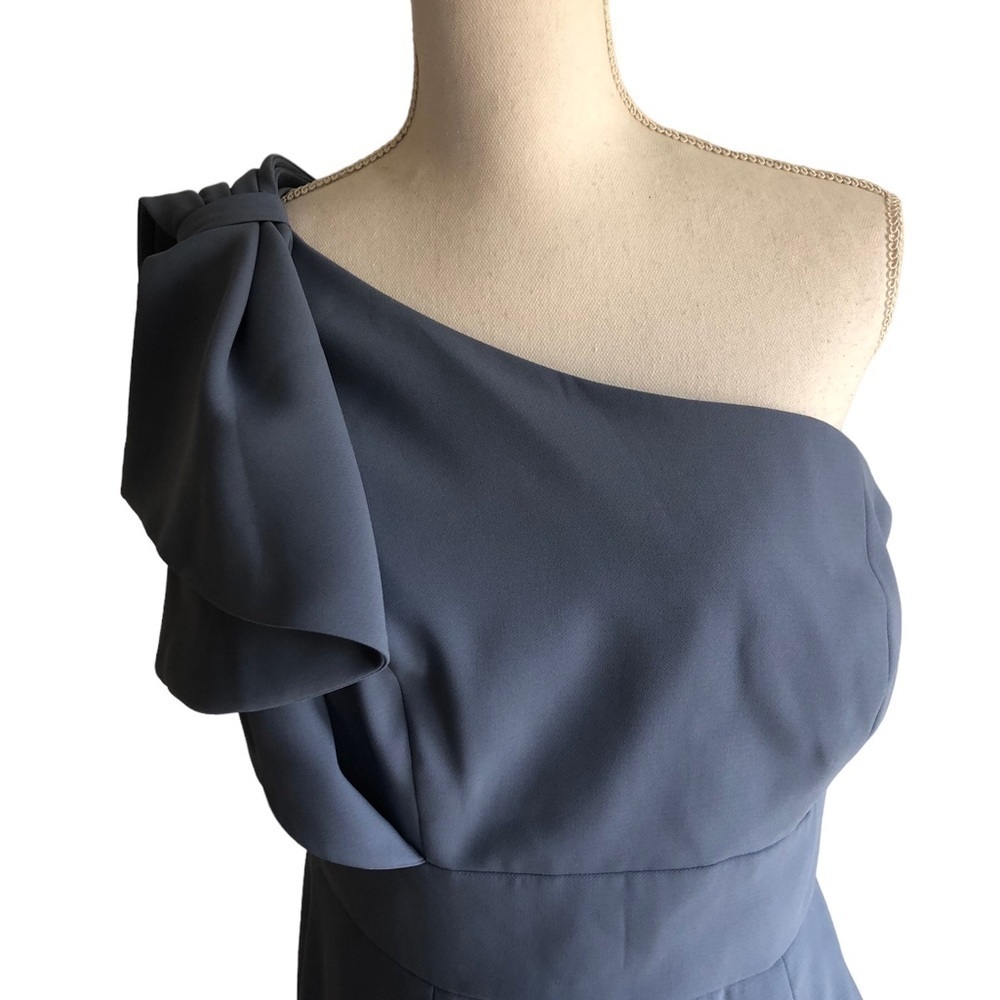 After Six Blue Larkspur One Shoulder Gown Size 14 - Picture 11 of 15